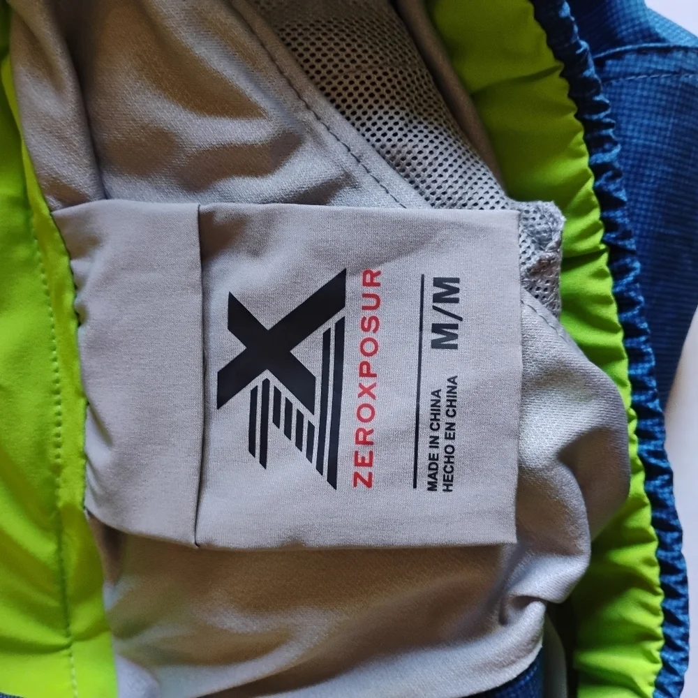 ZeroXposur‎ Blue Swim Trunks with Neon Accents